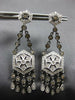 1.62CT WHITE & CHOCOLATE FANCY DIAMOND 14KT WHITE GOLD HEXAGON HANGING EARRINGS