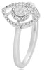 ESTATE .10CT DIAMOND 14KT WHITE GOLD 3D ROUND SUNBURST MARQUISE SHAPE FUN RING