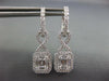 ESTATE 1.59CT DIAMOND 18KT WHITE GOLD ROUND & BAGUETTE SQUARE HANGING EARRINGS