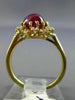ESTATE 3.26CT DIAMOND & AAA RUBY 18KT YELLOW GOLD 3D HANDCRAFTED FLOWER FUN RING