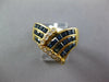 LARGE 3.8CT DIAMOND & AAA SAPPHIRE 18K YELLOW GOLD PRINCESS & ROUND V SHAPE RING
