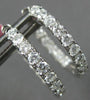 1.13CT DIAMOND 18K WHITE GOLD INSIDE OUT MULTI ROW ROUND HUGGIE HANGING EARRINGS