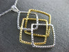 EXTRA LARGE 1.57CT DIAMOND 18KT 2 TONE GOLD MULTI SQUARE LOVE KNOT FUN PENDANT