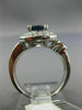 ESTATE WIDE 3.06CT DIAMOND & SAPPHIRE 14K WHITE GOLD DOUBLE HALO ENGAGEMENT RING