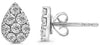 ESTATE .17CT DIAMOND 14KT WHITE GOLD 3D ROUND PEAR SHAPE CLASSIC STUD EARRINGS