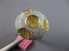 LARGE .94CT WHITE & FANCY YELLOW DIAMOND 18KT 2 TONE GOLD CIRCULAR PAVE FUN RING