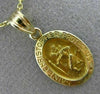 ESTATE 14K YELLOW GOLD OVAL SAINT CHRISTOPHER PROTECT US FLOATING PENDANT #24992