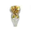 EXTRA LARGE 3.65CT MULTI COLOR DIAMOND 18KT 2 TONE GOLD MULTI SHAPE CLUSTER RING