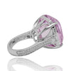 LARGE 43.17CT DIAMOND & AAA KUNZITE 18KT WHITE GOLD CUSHION & EMERALD CUT RING