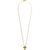 0.04CT DIAMOND & AAA CITRINE & SMOKY TOPAZ 18KT 2 TONE GOLD ETOILE CROSS PENDANT
