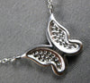 ESTATE .21CT DIAMOND 14KT WHITE GOLD 3D CLASSIC BUTTERFLY LOVE NECKLACE