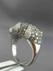 ESTATE LARGE 3.50CT WHITE & CHOCOLATE FANCY DIAMOND 14K WHITE GOLD 3D FLAME RING