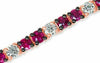ESTATE 3.31CT DIAMOND & AAA PINK SAPPHIRE 18KT ROSE GOLD CLASSIC TENNIS BRACELET