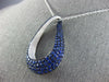 LARGE 1.40CT DIAMOND & AAA SAPPHIRE 18KT WHITE GOLD TEAR DROP LOVE KNOT PENDANT