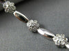 ESTATE .56CT ROUND DIAMOND 14K WHITE GOLD 3D CLASSIC FLOWER LINK BRACELET #19601