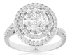 .94CT DIAMOND 14KT WHITE GOLD ROUND & MARQUISE HALO FRIENDSHIP ANNIVERSARY RING