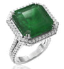 EXTRA LARGE 16.83CT DIAMOND & EMERALD 14KT WHITE GOLD & PLATINUM ENGAGEMENT RING