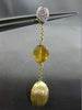 ESTATE .21CT DIAMOND & CITRINE 18KT TWO TONE GOLD 3D OVAL ROUND HAMMER EARRINGS