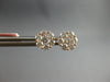 1.04CT DIAMOND 14KT ROSE GOLD 3D CLASSIC FLOWER ROUND INVISIBLE STUD EARRINGS