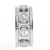 WIDE 1.31CT DIAMOND 18K WHITE GOLD BAGUETTE MULTI OVAL ETERNITY ANNIVERSARY RING
