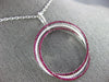 LARGE 2.22CT DIAMOND & AAA RUBY 18K WHITE GOLD CIRCULAR INTERTWINING FUN PENDANT