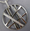 ESTATE LARGE .25CT DIAMOND 18KT WHITE GOLD 3D CIRCULAR CRISS CROSS WEB PENDANT
