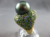 5.68CT DIAMOND & AAA MULTI COLOR GEM & AAA TAHITIAN PEARL 18KT YELLOW GOLD RING