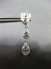 1.57CT DIAMOND 18KT WHITE GOLD 3D CLUSTER INVISIBLE TEAR DROP HANGING EARRINGS