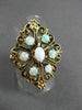 ANTIQUE EXTRA LARGE 1.40CT AAA OPAL 14KT YELLOW GOLD FILIGREE FUN RING #22962