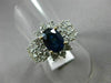 ESTATE WIDE 2.93CT DIAMOND & SAPPHIRE 18KT TWO TONE GOLD 3D HALO ENGAGEMENT RING