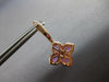 ESTATE LARGE 4.16CT DIAMOND & AAA PINK SAPPHIRE 14KT ROSE GOLD 3D OVAL & ROUND EARRINGS