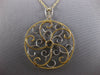 LARGE .75CT DIAMOND 18K WHITE & YELLOW GOLD 3D OPEN FILIGREE FLOWER FUN PENDANT
