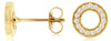 ESTATE .18CT DIAMOND 14KT YELLOW GOLD 3D CLASSIC CIRCLE OF LIFE STUD EARRINGS