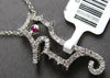 ESTATE .33CT DIAMOND & AAA RUBY 14KT WHITE GOLD HAPPY SEAHORSE FLOATING PENDANT