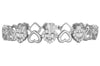 3.79CT DIAMOND 18KT WHITE GOLD 3D ROUND & BAGUETTE MULTI HEART ETERNITY BRACELET
