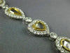 LARGE 13.95CT WHITE & FANCY YELLOW DIAMOND 18KT TWO TONE GOLD 3D TENNIS BRACELET