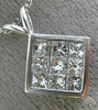 ESTATE WIDE 1.0CT PRINCESS DIAMOND 14KT WHITE GOLD INVISIBLE SQUARE PENDANT 5306