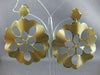 ESTATE LARGE DESIGNER 14KT YELLOW GOLD ROUND HANGING FLOWER HOOP EARRINGS #2681