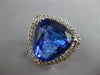 LARGE 11.33CT DIAMOND & AAA TANZANITE 18KT WHITE GOLD TRILLION ENGAGEMENT RING