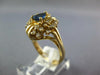 WIDE .84CT DIAMOND & AAA SAPPHIRE 14KT YELLOW GOLD PEAR SHAPE FLOWER LOVE RING