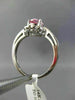 1.07CT DIAMOND & AAA PEAR SHAPE PINK TOURMALINE 14KT WHITE GOLD ENGAGEMENT RING