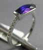 ESTATE 1.31CT DIAMOND & AAA AMETHYST 14KT WHITE GOLD 3D CLASSIC BAR RING