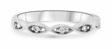 ESTATE .05CT DIAMOND 14KT WHITE GOLD 3D MARQUISE INFINITY LOVE ANNIVERSARY RING