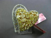 EXTRA LARGE 7.21CT WHITE & FANCY YELLOW DIAMOND 18K 2 TONE GOLD HEART LOVE RING