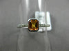 ESTATE .70CT DIAMOND & CITRINE 14KT WHITE GOLD 3D CLASSIC BEZEL ENGAGEMENT RING