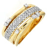 ESTATE .50CT DIAMOND 14KT WHITE & YELLOW GOLD ROUND MULTI ROW DIAGONAL FUN RING