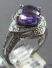 LARGE 2.46CT DIAMOND & AAA AMETHYST 14KT WHITE GOLD CUSHION & ROUND FLOWER RING