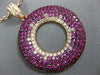 LARGE 3.45CT DIAMOND & AAA PINK SAPPHIRE 18KT ROSE GOLD CIRCLE OF LIFE PENDANT