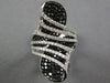 EXTRA LARGE 4.40CT WHITE & BLACK DIAMOND 14KT WHITE GOLD 3D CRISS CROSS FUN RING