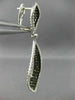 LARGE 6.70CT WHITE & BLACK DIAMOND 14KT WHITE GOLD 3D DROP LEAF HANGING EARRINGS